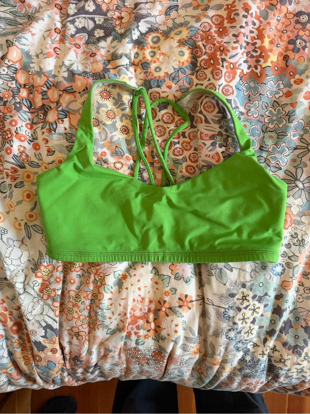 lululemon athletica Bright Green Strappy Sports Bra Tank